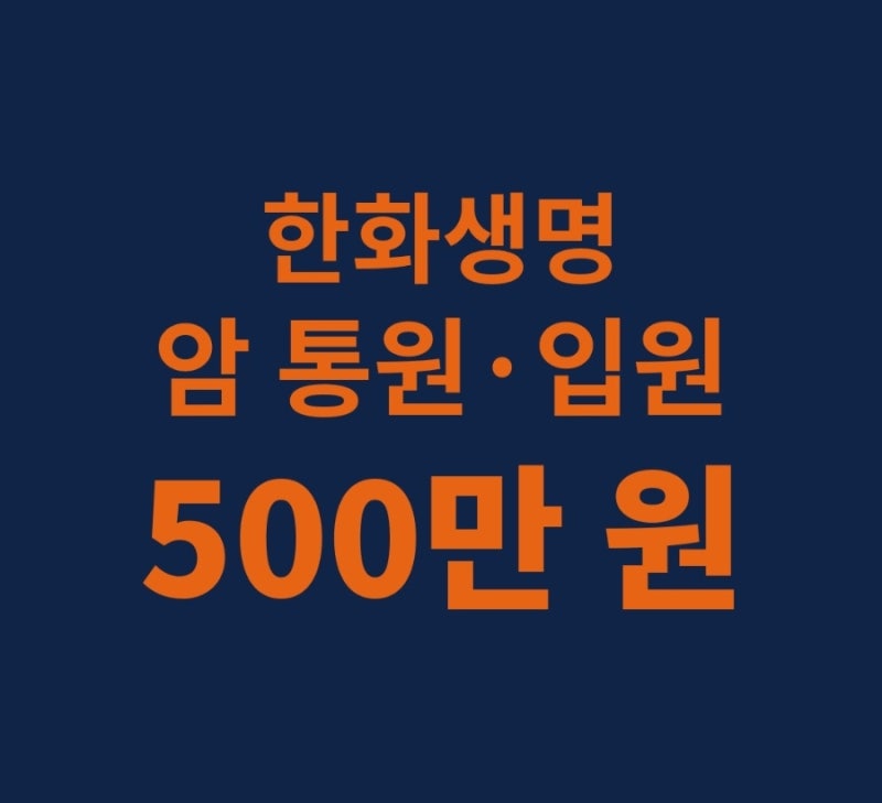 한화생명 암통원 입원 500만원 100만원 계속받는 항암약물·방사선·비급여 통합치료
