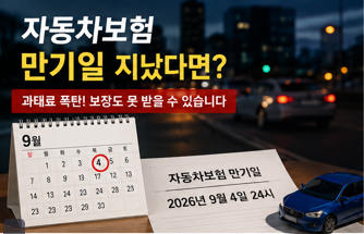 자동차보험 만기일 지났다면?｜당일 가입 안 하면 과태료 폭탄, 하루 늦어도 괜찮을까?