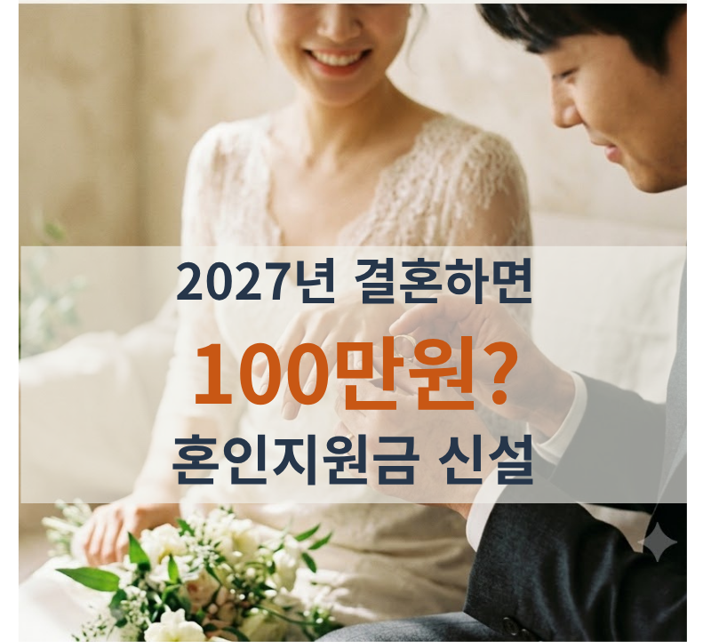 2027년 결혼하면 100만원? 혼인지원금 대상·조건·신청방법 총정리