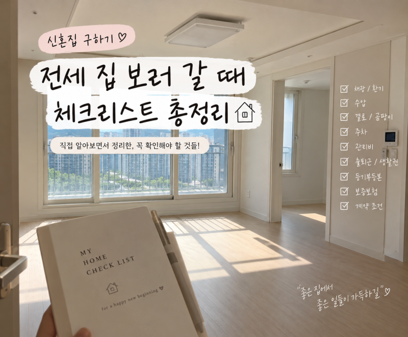 신혼집 구하기｜전세 집 보러 갈 때 꼭 확인해야 할 체크리스트