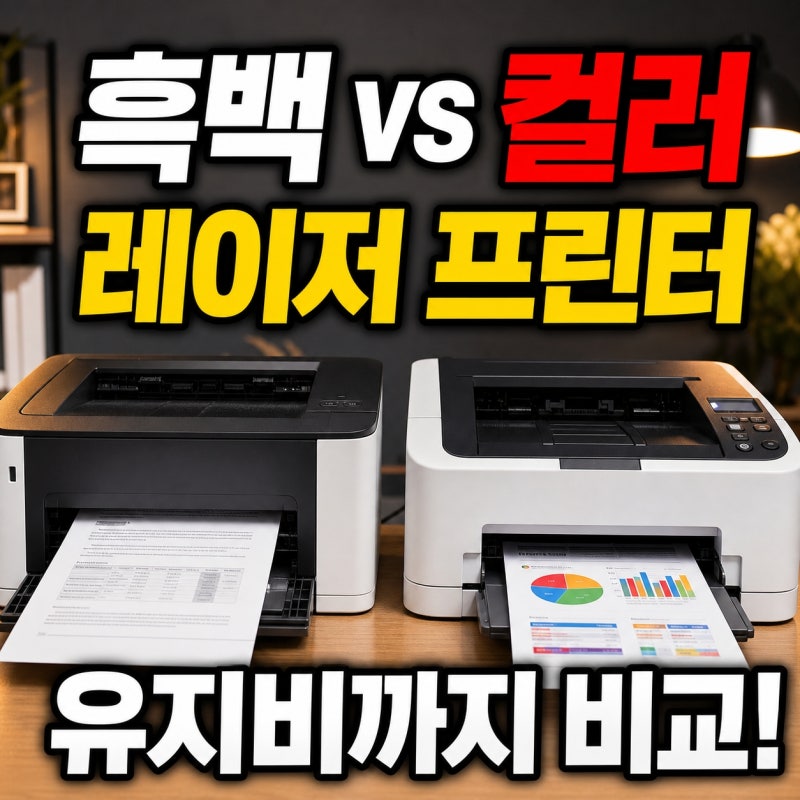 흑백 레이저 vs 컬러 레이저 프린터 뭐가 좋을까? 유지비까지 비교