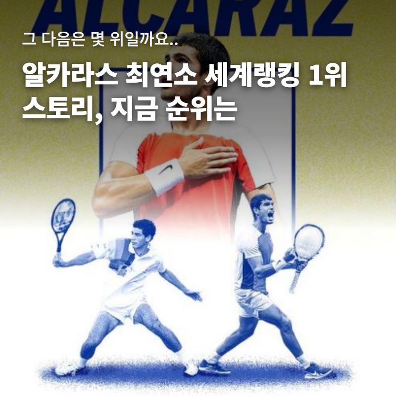 알카라스 최연소 세계랭킹 1위 스토리, 지금은 몇 위일까｜ATP 공식 사이트 실시간 조회 3단계