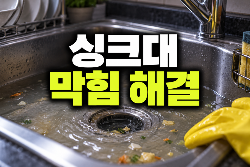 싱크대 막혔을 때 물 안 내려갈 때 셀프 뚫는 법과 업체 비용