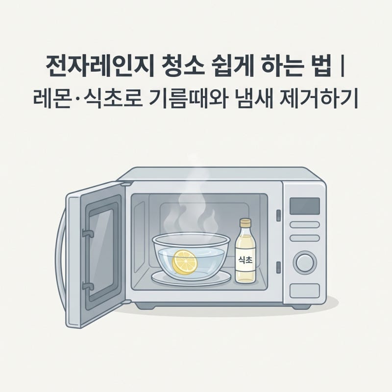 전자레인지 청소방법｜식초·레몬으로 냄새 제거하고 기름때까지 쉽게 닦는 법