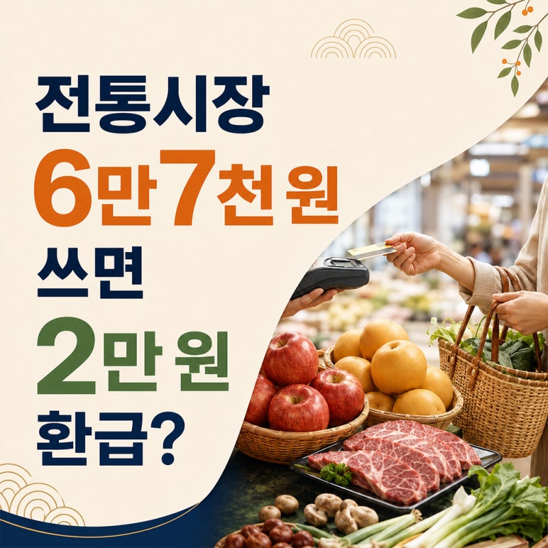 전통시장에서 6만7천 원 쓰면 2만 원 돌려받는다고? 2026 추석 온누리 환급 확인
