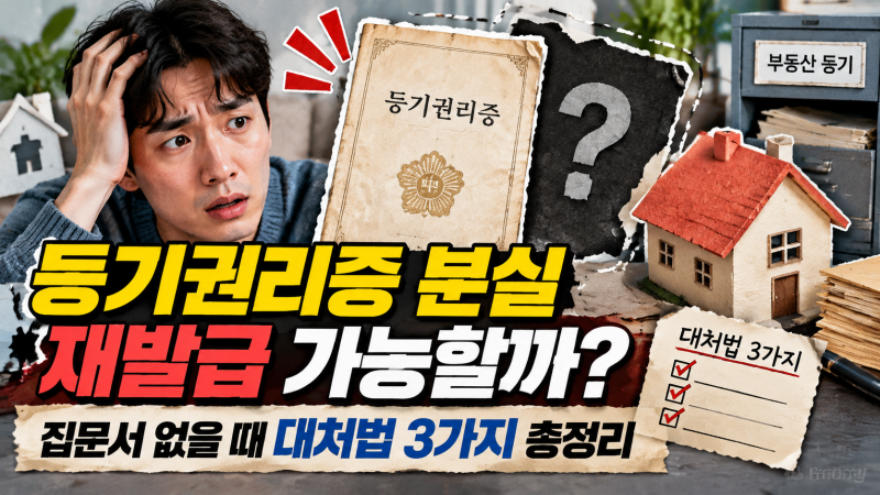 등기권리증 분실 재발급 가능할까? 집문서 없을 때 대처법 3가지 총정리
