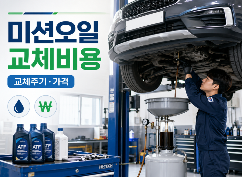 2026 자동차 미션오일 교체비용 얼마? 순환식·드레인식 가격과 교체주기