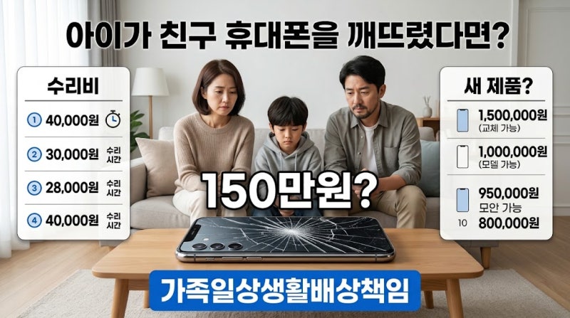 우리 아이가 친구 휴대폰을 깨뜨렸습니다｜가족일상생활배상책임으로 보상받을 수 있을까....
