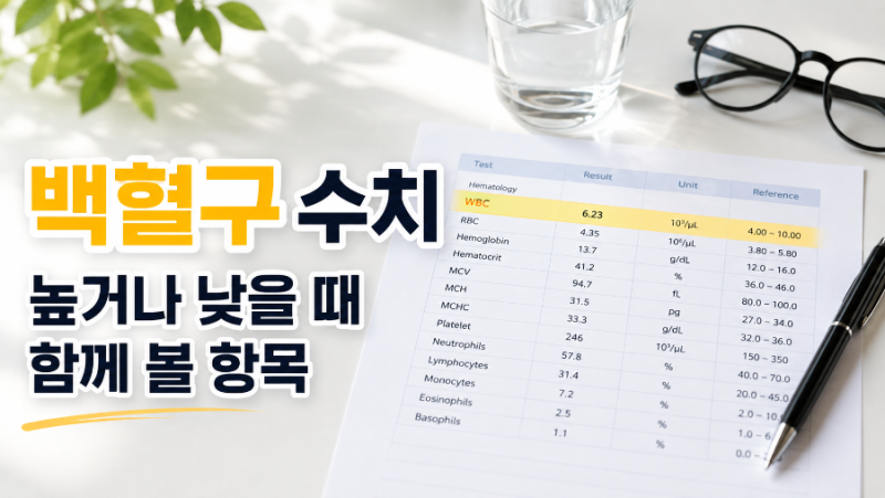 백혈구 수치가 높거나 낮을 때? 건강검진표에서 함께 볼 항목