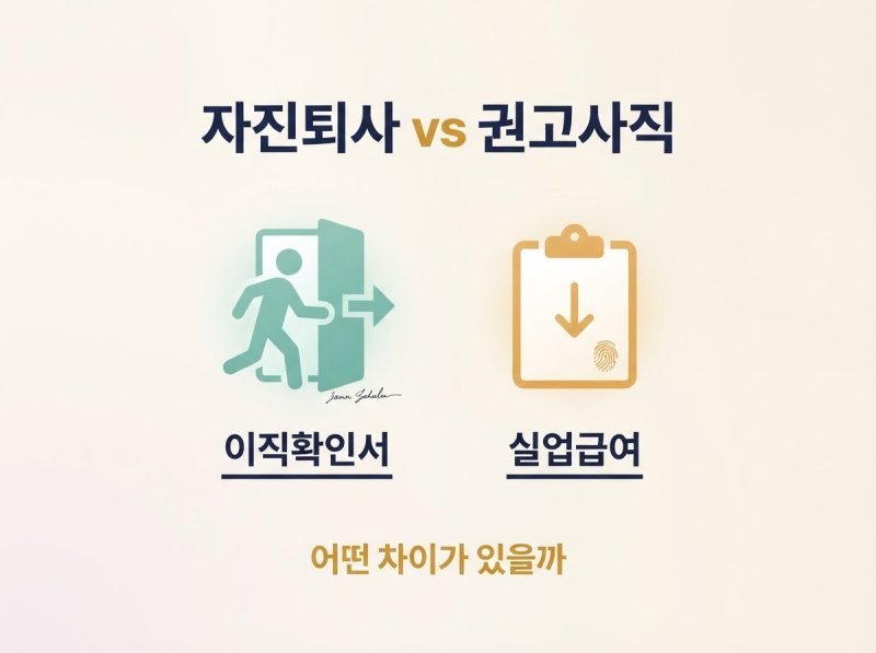자진퇴사와 권고사직 차이｜이직확인서·실업급여까지 총정리