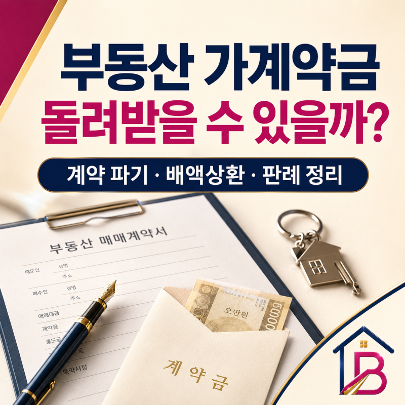 부동산 가계약금 반환받을 수 있을까? 계약 파기·배액상환·대법원 판례 완벽 정리