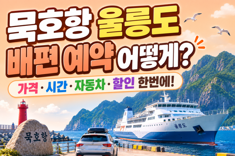 묵호항 울릉도 배편 예약 어떻게? 가격·시간·자동차·할인 한번에