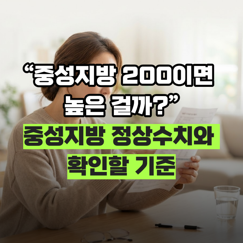 “중성지방 200이면 높은 걸까?” 중성지방 정상수치와 확인할 기준