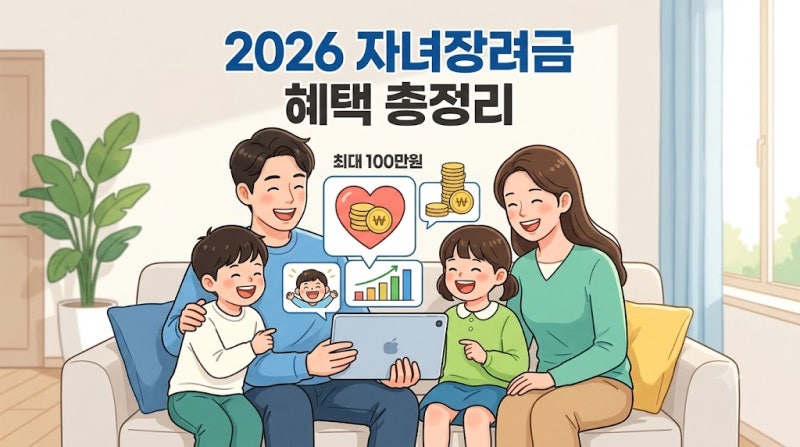 2026년 자녀장려금 신청 자격 총정리｜소득·재산 조건과 자녀 수별 지급액