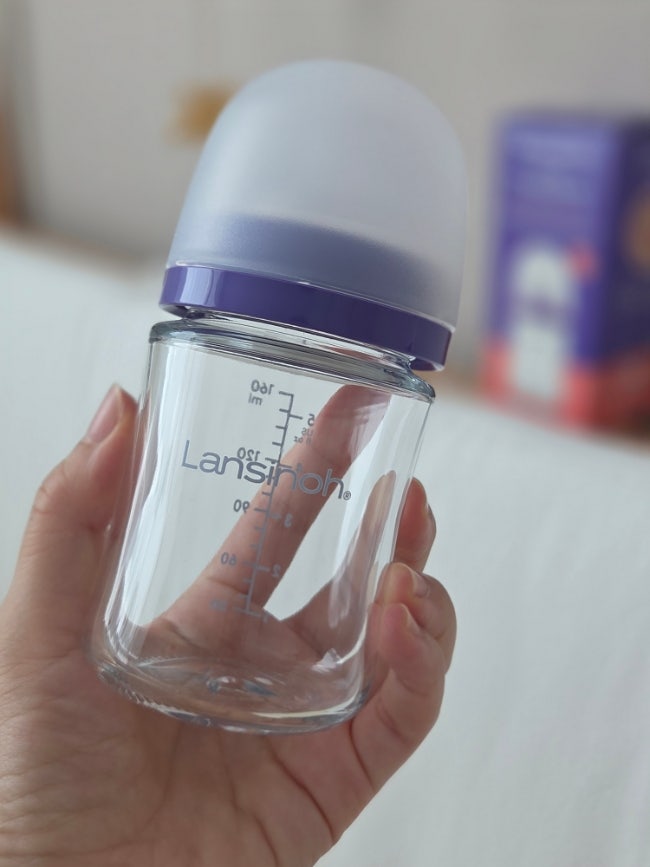 [란시노 유리젖병 160ml] 리뉴얼 사용 후기 | 아기젖병 배앓이 역류방지 유리젖병 추천