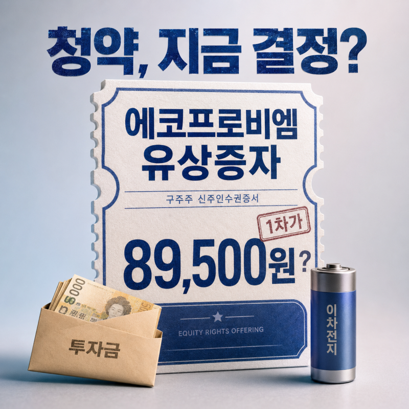 에코프로비엠 유상증자 일정 8만9500원보다 먼저 볼 신주인수권·청약 날짜