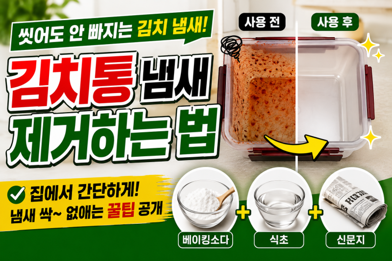 김치통 냄새 제거하는 법｜씻어도 안 빠지는 김치 냄새 없애는 생활꿀팁