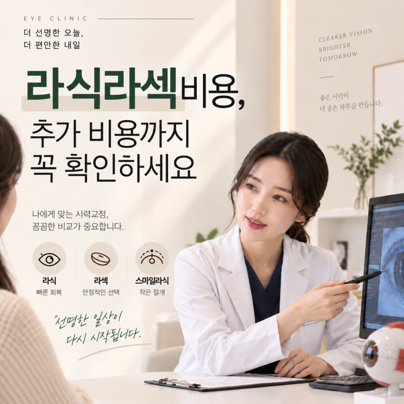 라식라섹비용, 추가 비용까지 꼭 확인하세요