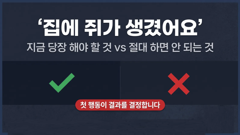 집에 쥐가 생겼어요 — 지금 당장 해야 할 것과 절대 하면 안 되는 것