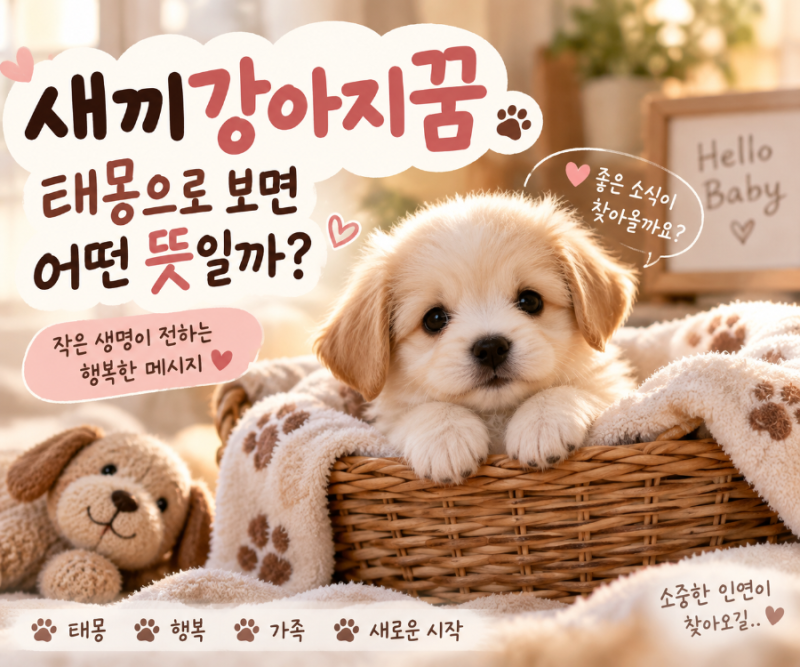 새끼강아지꿈 태몽으로 보면 어떤 뜻일까?
