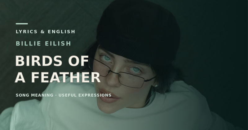 Billie Eilish - BIRDS OF A FEATHER 가사 해석, 영어 표현｜죽는 날까지 함께할 사랑