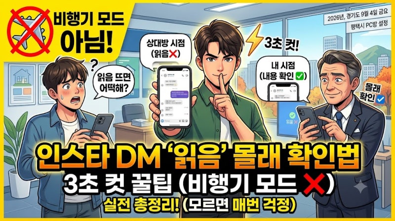 인스타 DM '읽음' 표시 안 남기고 몰래 확인하는 3초 컷 꿀팁 (비행기 모드 아님!)