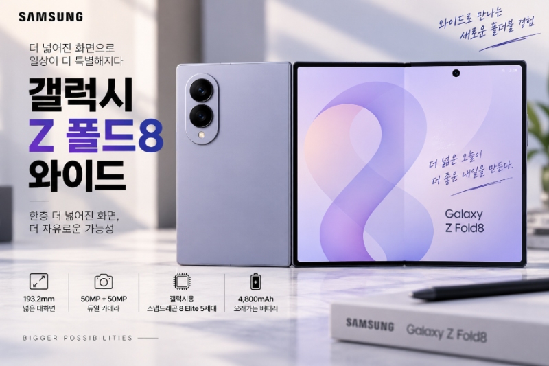 갤럭시 Z 폴드8 달라진 점 총정리｜더 넓어진 화면부터 카메라·배터리까지