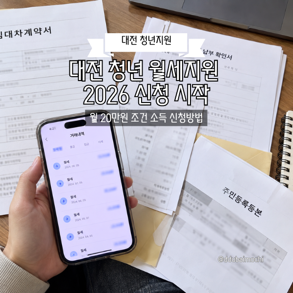 대전 청년 월세지원 신청 시작 월 20만원 조건 소득 신청방법, 핵심 절차