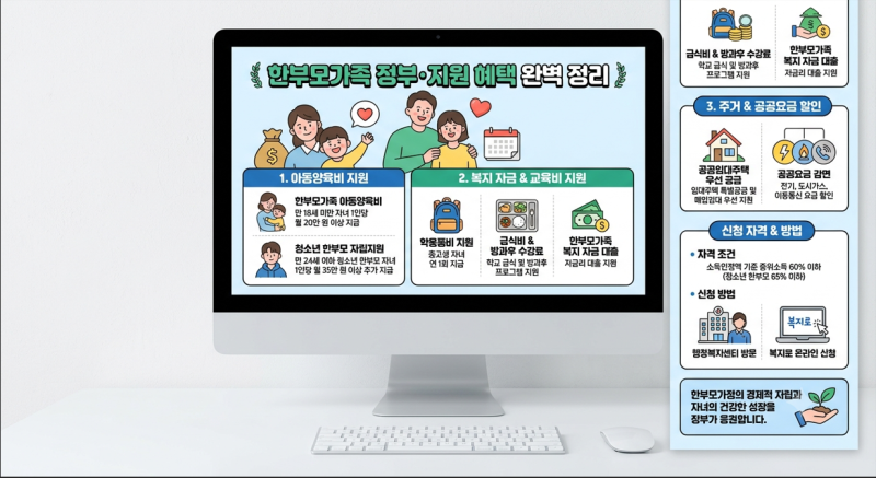 [정부 지원금 가이드] 2026 한부모가정 지원 혜택 완벽 정리! 아동양육비, 주거, 교육 지원금 ....