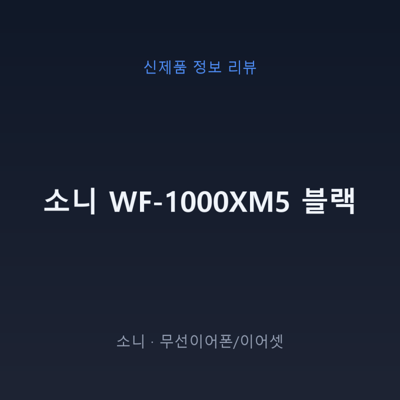 소니 WF-1000XM5 블랙, 스펙과 가격 정리 (정보형 리뷰)