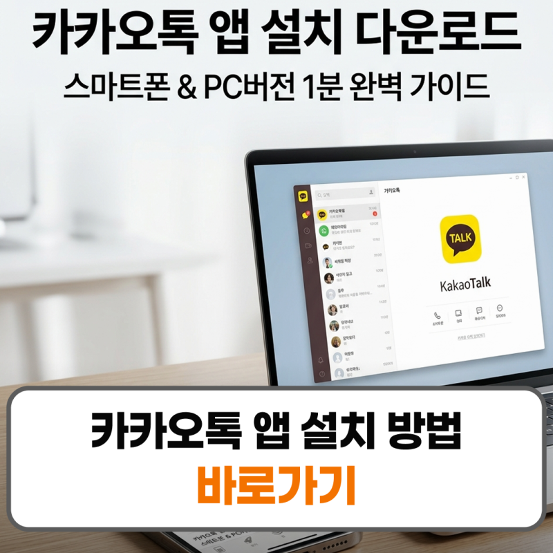 카카오톡 앱 설치 방법 다운로드 갤럭시 아이폰 PC버전