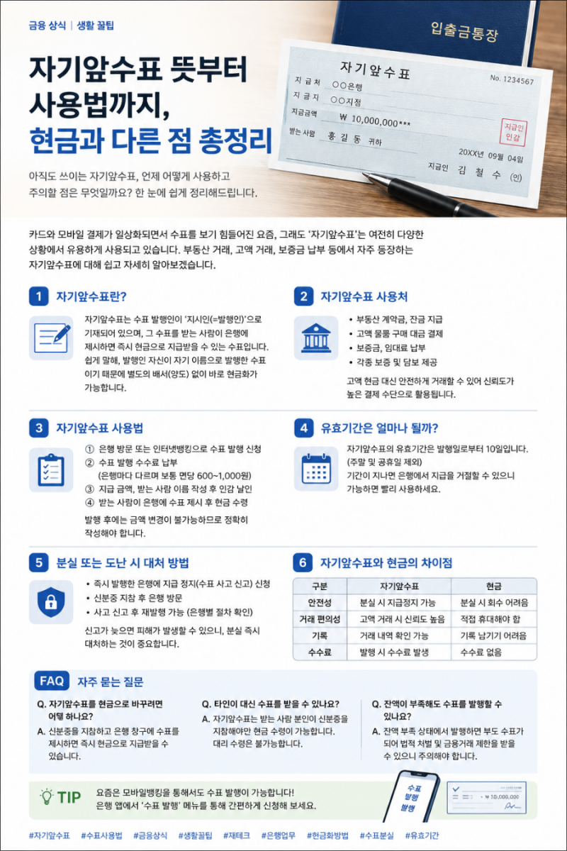 자기앞수표 뜻부터 사용법까지, 현금과 다른 점 총정리
