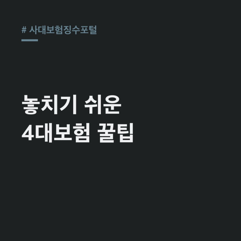 사대보험징수포털, 몰랐던 기능과 오류 해결 꿀팁