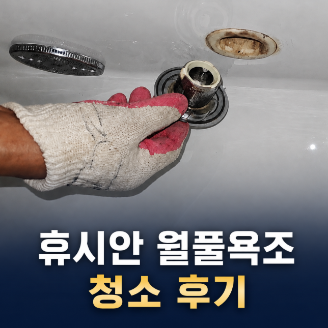 월풀욕조 찌든때 검은이물질 제거 청소 제트스파 분사구 청소 휴시안에서 배관속까지 깨끗....