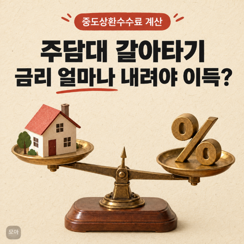 주택담보대출 중도상환수수료 계산｜대출 갈아타기, 금리가 얼마나 내려야 이득일까?