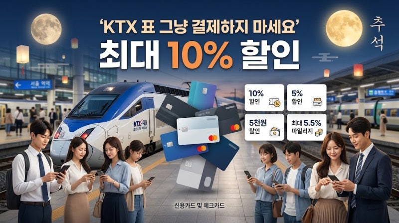 2026 추석 KTX 예매 전 확인할 할인카드 5가지｜KTX 10% 할인부터 5천원 할인·마일리지 적립까지