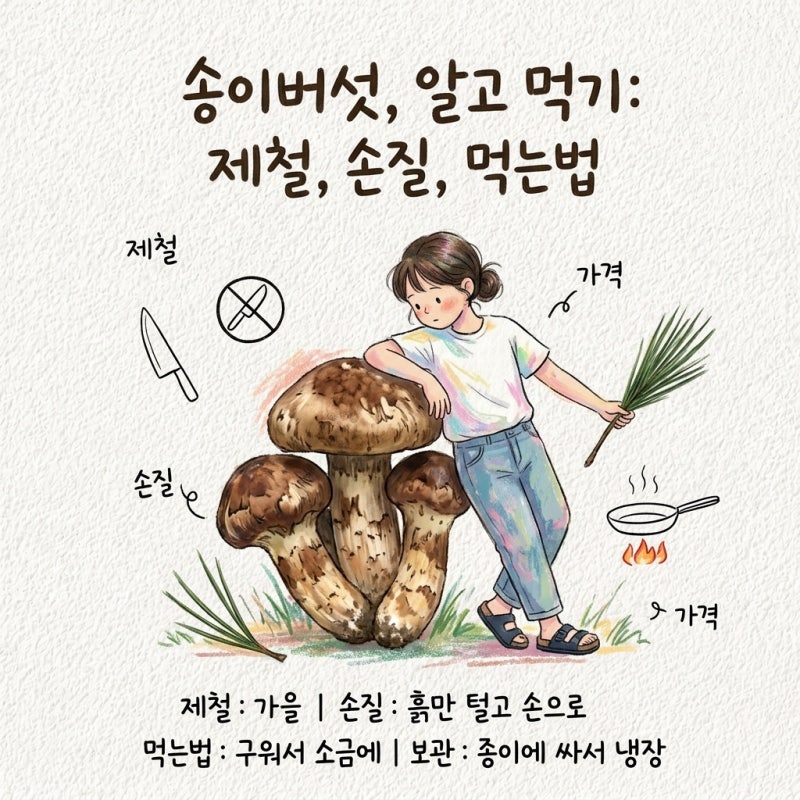 송이버섯 제철 시기 등급 차이 손질 칼 안 쓰는 이유 굽는법 먹는법 보관법 가격