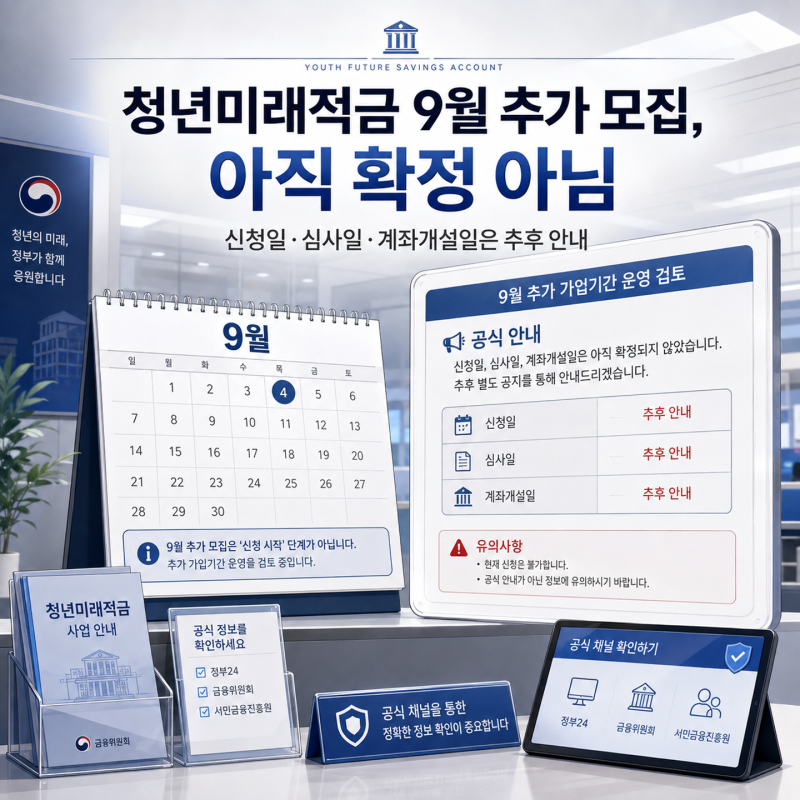 “9월 4일 기준” 청년미래적금 9월 2차 신청, 지금 확정된 건 어디까지?