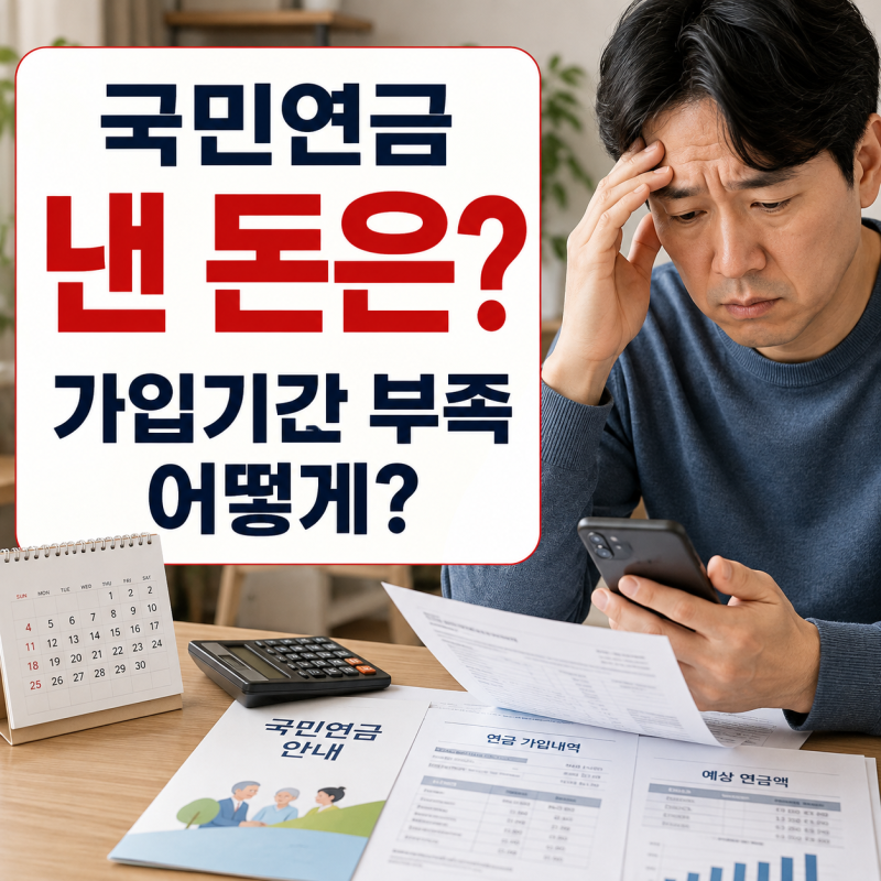 국민연금 납부 중단하면 그동안 낸 돈은? 가입기간 부족할 때 처리법