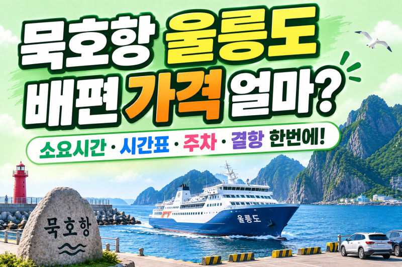 묵호항 울릉도 배편 가격 얼마? 소요시간·시간표·주차·결항 한번에