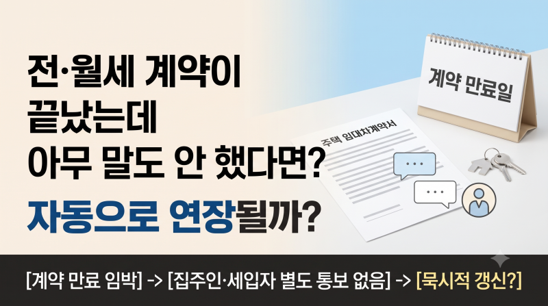 전·월세 계약이 끝났는데 아무 말도 안 했다면 자동 연장될까?