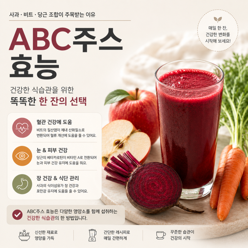 ABC주스 효능, 사과·비트·당근 조합이 주목받는 이유