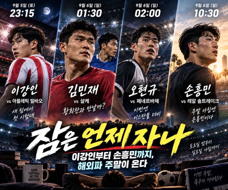 잠은 언제 자나, 이강인 보고 김민재·황희찬 찍고 손흥민까지