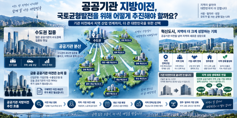 공공기관 지방 이전, 국토균형발전을 위해 실행해야 할까요?
