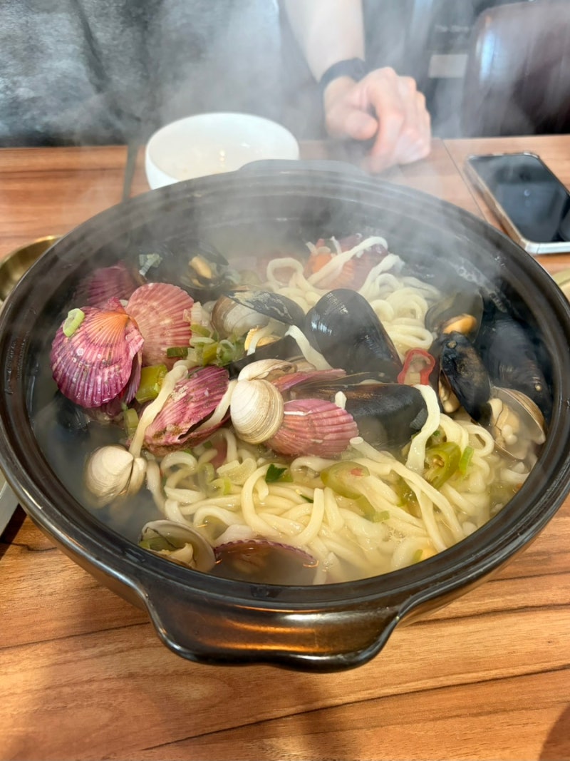 부산 수영 민락동해물칼국수 | 조개옥 물총칼국수 해물파전 브레이크타임 주차
