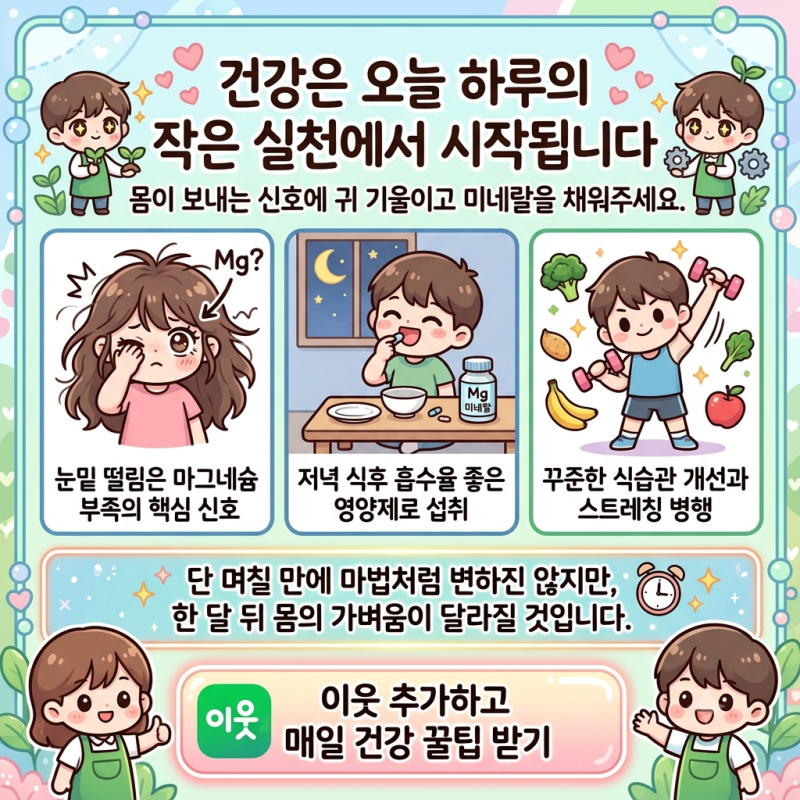 눈밑 떨림 원인, 마그네슘 부족 증상일까? 영양제 고르는 법 총정리