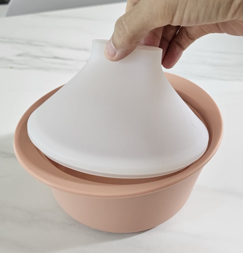 모윰 타진 실리콘 찜기로 쉽게 양파 토핑 이유식 만들기