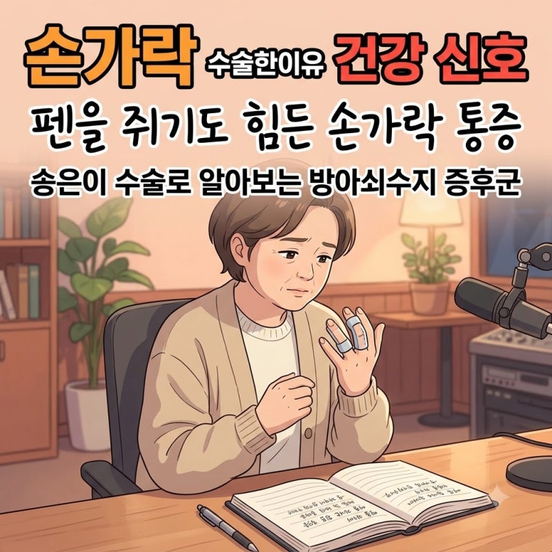 송은이 방아쇠수지증후군 수술, 펜도 힘들었던 53세 손가락 통증의 진짜 의미