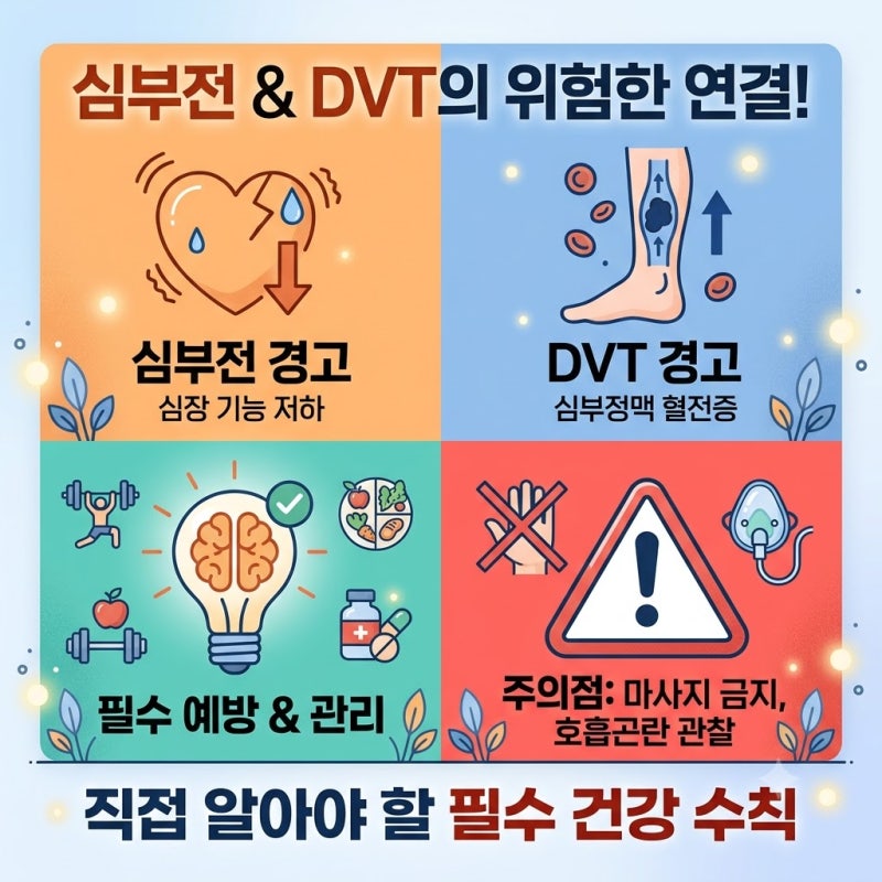 심부전 환자가 '심부정맥 혈전증'을 반드시 경계해야 하는 이유와 핵심 관리법!!