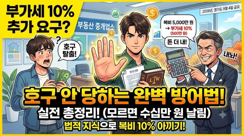 부동산 복비(중개수수료) '부가세 10% 추가' 요구? 호구 안 당하는 완벽 방어법 총정리